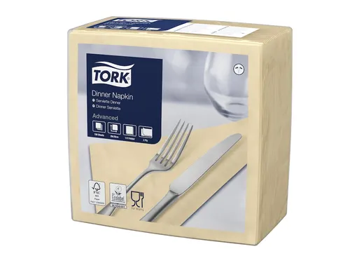 Tork 478747 Dinner Servet 2-Laags Zand 1/4 Vouw 39x39cm
