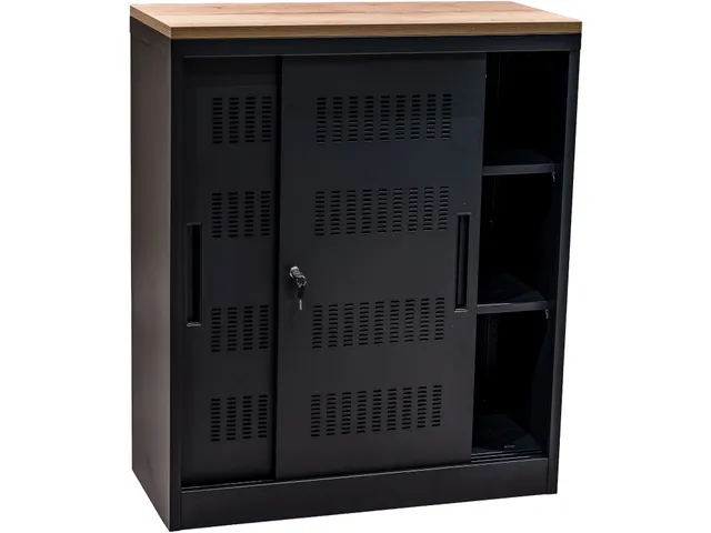 Euroseats Schuifdeurkast 105x90x40cm Zwart