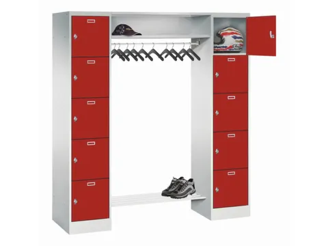 personeelsgarderobe draaigr. 1950x1700x500mm 2x5 vakken 400mm RAL3000