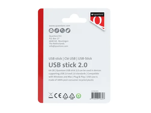 Quantore USB-stick 2.0 64GB Zwart