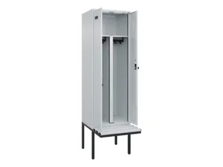 PBM-locker met bank,HxBxD 2120x600x815mm,2vak,vak B 300mm,draaigrendel - 1