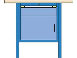 werkbank HxBxD 845x1000x700mm multiplexblad RAL7035 front RAL7035