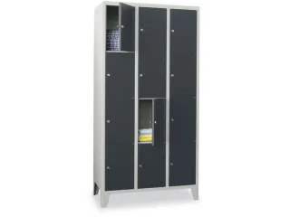 lockerkast,HxBxD 1850x900x500mm,3x4vakken,RAL7035,front RAL7016 - 2