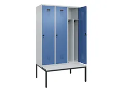 locker met bank,voor scheiding van kleding,HxBxD 2120x1200x815mm,3vak