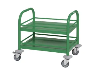 Serveerwagen,Draagverm. 80Kg,2Etage(S),Staaletage,Groen - 1