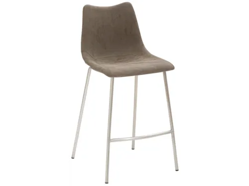 Barkruk mySOLO 4-poten RVS met Zitting kunstleder Vintage Modder