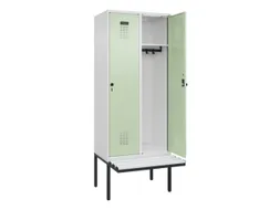 locker met bank,HxBxD 2120x800x815mm,2vak,vak B 400mm,draaigrendel