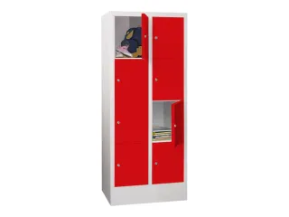lockerkast,HxBxD 1518x600x500mm,2x4vakken,RAL7035,front RAL3000 - 2