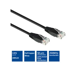 Kabel ACT CAT6 Network koper 0.9 meter zwart - 5