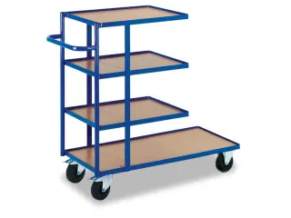 Bijzetwagen 150kg Lxbxh 1210x480x1055mm 4 Etages Hout Ral5010 - 2