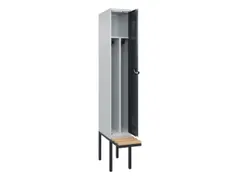 locker met bank,voor scheiding van kleding,HxBxD 2120x300x815mm,1vak