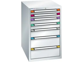ladekast HxBxD 1000x605x695mm 7laden slot RAL7035 front RAL7035 - 2