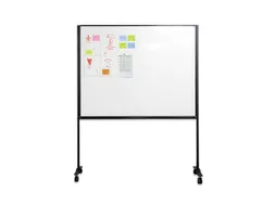 Verrijdbaar Whiteboard Workboard 120x150cm Gelakt Staal zwart profiel