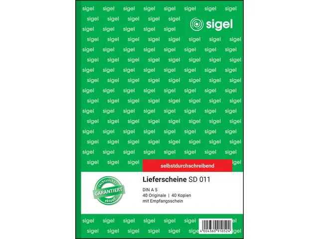 Leveringsbonnen met doorslag, 1e + 2e vel bedrukt, A5, zelfkopiërend,