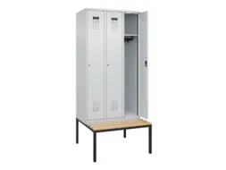 locker met bank,HxBxD 2120x900x815mm,3vak,vak B 300mm,cilinderslot