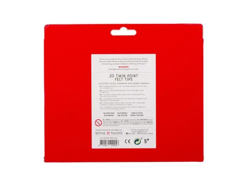 Viltstift Bruynzeel Kids Twin Point assorti 20 stuks