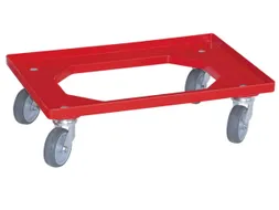 Bakonderwagen 250kg Laadvloer 600x400mm Rubberen Wielen Rood