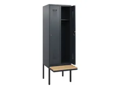 locker met bank,HxBxD 1950x600x815mm,2vak,vak B 300mm,cilinderslot