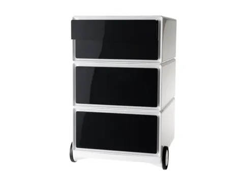 Verrijdbaar Ladeblok 642x390x436mm 4laden Romp Wit Front Zwart