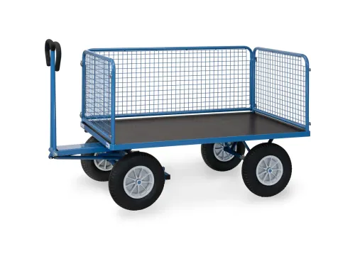 Handtrekwagen 6435P 750kg 1535x895mm draadgaas polyurethaan trekoog