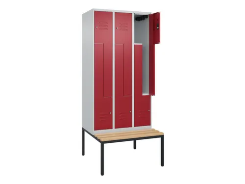 Z-garderobekast,HxBxD 2120x900x815mm,6vak,vak B 300mm,cil.-slot