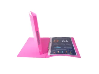 Ringmap PP A4 2R 15mm roze - 4