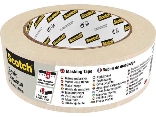 Afplaktape Scotch Basic 36mmx50m beige
