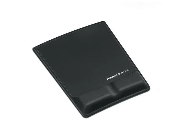 Repose-poignet, tapis de souris avec coussin repose-poignet, noir, pro