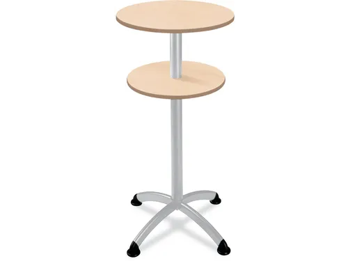 Statafel Stalen 4-Poots H 112cm Onderstel Zwart Blad Esdoorn