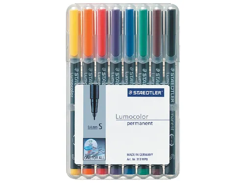 Viltstift Staedtler OHP Lumocolor 313 Super fijn 0.4mm Assorti 8 stuks