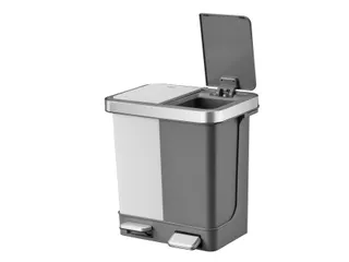 Afvalbak EKO Hana Duo Recycling pedaalemmer 2x10 liter grijs wit - 5