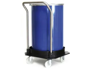 verrijdbare PE-opvangbak,v. 1x200l vat,opvangvol. 25l,HxØ 1100x670mm - 1