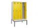 locker met bank,voor scheiding van kleding,HxBxD 2120x1200x815mm,4vak