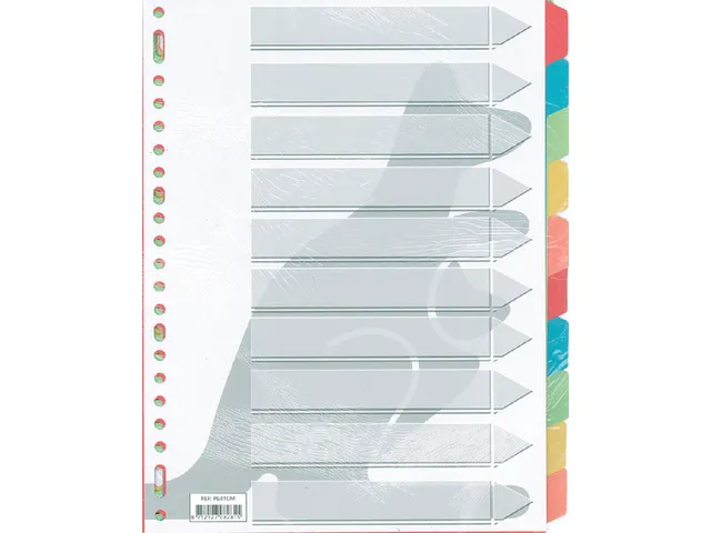 Tabbladen Kangaro A4 23-gaats PE410M 10-delig assorti karton