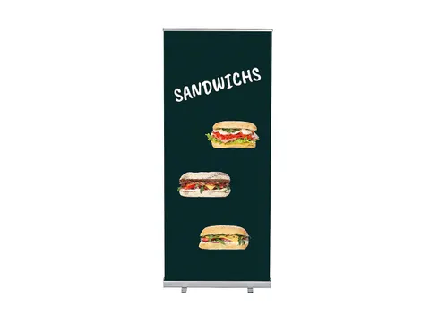 Roll-Banner 85x200 complete set met print "Sandwichs"