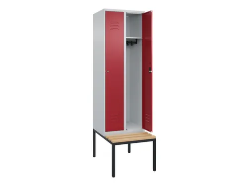 locker met bank,HxBxD 2120x600x815mm,2vak,vak B 300mm,cil.-slot