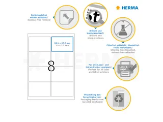 HERMA 10312 Verwijderbare Adresetiket A4 99,1x67,7mm Wit 800 stuks - 3