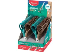 Schaar Maped Smiling Planet 12cm display à 20 stuks bruin/groen