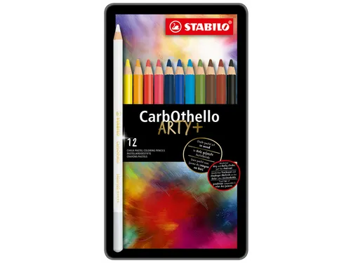 Kleurpotloden STABILO CarbOthello kalkpastel assorti blik à 12 stuks