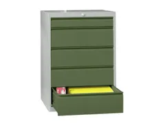 ladekast 1000x715x600mm 5laden cilinderslot RAL7035 front RAL6011