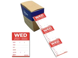 Etiket Avery HACCP woensdag rood 25x25mm 1000 stuks - 1
