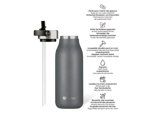 Thermosfles 2.0 Les Artistes Paris 1000ml Grey met Rietje