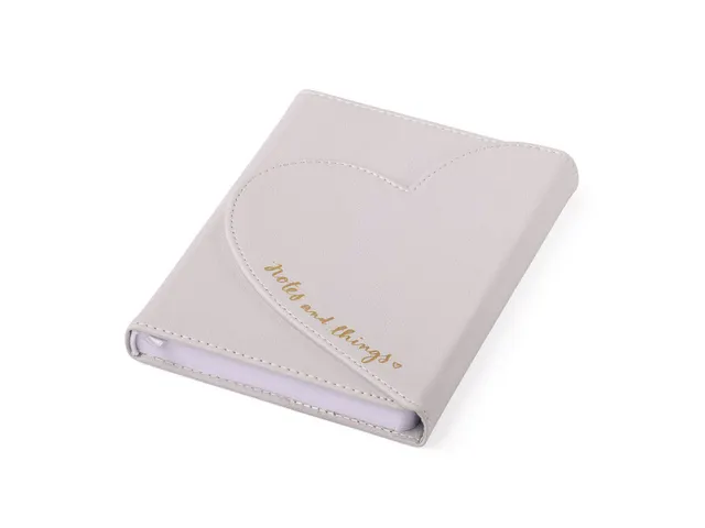 Carnet de notes Heart enveloppe gris ligné 13x18cm