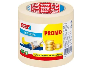 Afplaktape Tesa 55318 basic promo 2x19mm+2x30mmx50m - 2