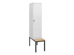 locker met bank,HxBxD 1950x400x815mm,1vak,vak B 400mm,draaigrendel