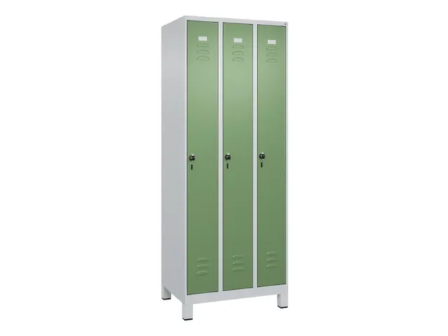 locker,HxBxD 1950x750x500mm,3vak,vak B 250mm,draaigrendel,voeten