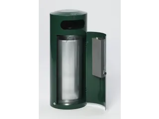 Combi-Asbak 70 Liter HxØ 1045x420mm Ral6005 Afsluitbaar Staal Groen - 2