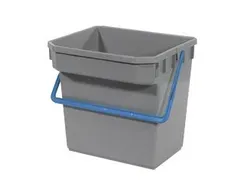 Grijze emmer 15 liter met blauwe hendel