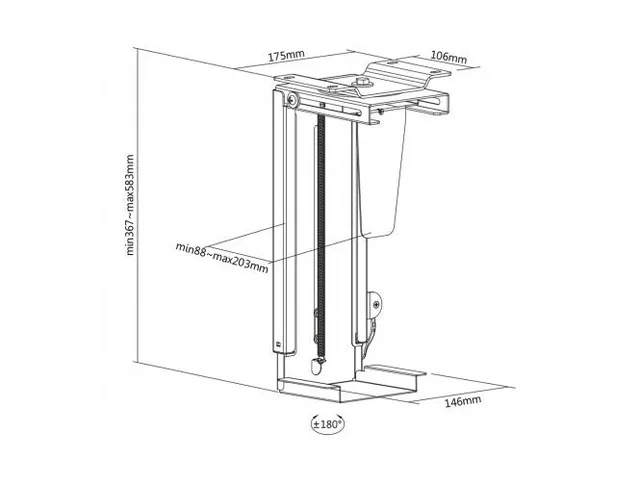 Universele PC-houder voor bureaumontage met Easy-Locking max 10 kg