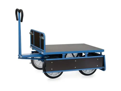 Handtrekwagens 6454v 1000kg 1200x800mm Houten Wanden Massief Rubber